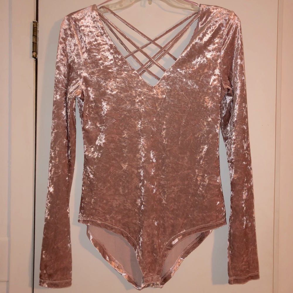Velvet Champagne Pink Bodysuit